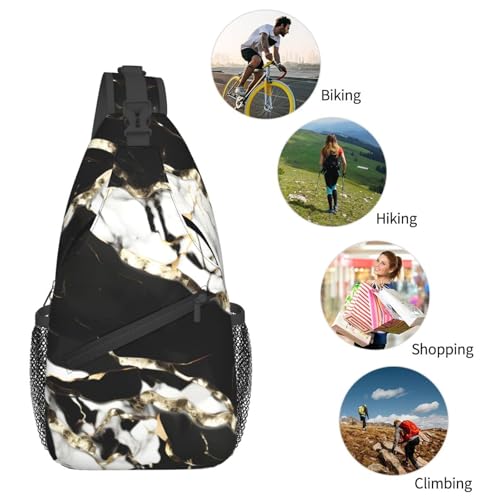 Bolso cruzado deportivo unisex MyPiky negro y blanco miniatura 6