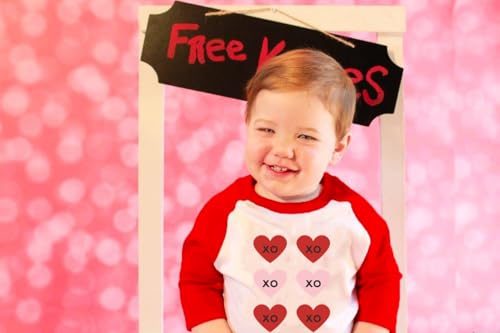 Image of Kids Valentines Shirt Boys Girls Valentine's ABC I Love U Heart Heart XO XO Graphic Tees Raglan Toddler Long Sleeve Tops