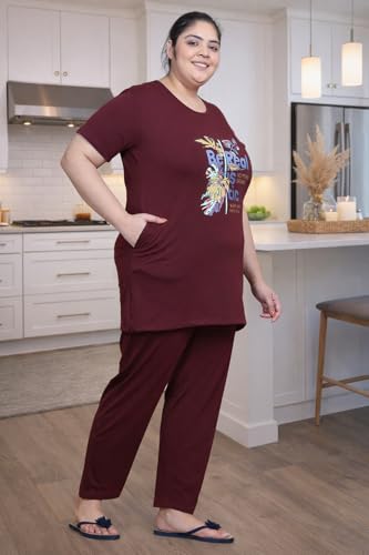 Image of In Love Women's Plus Size Longline T-Shirt with Side Pocket, 3 /4 Sleeve, Crew Neck
