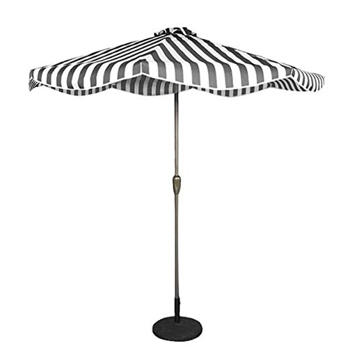 Parasol extérieur anti-UV50+ CLSDRZC de 2m70 à rayures avec mât central en acier