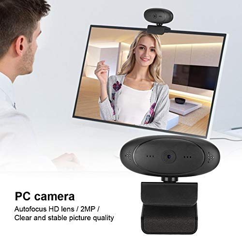 Elprico Webcam, HD 1080P PC-Kamera mit Autofokus, Plug-and-Play-Computerzubehör, Integrierte Mikrofonkamera für Videokonferenzen und Online-Lernen, 360-Grad-Drehung (Schwarz) – Bild 6