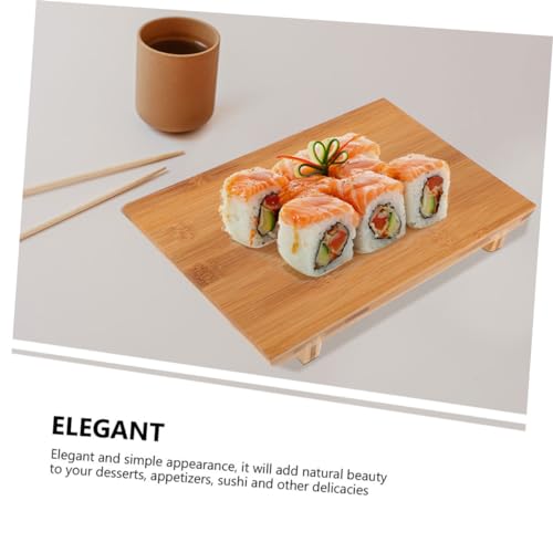 Plato rústico de bambú para sushi y snacks 2 piezas miniatura 5