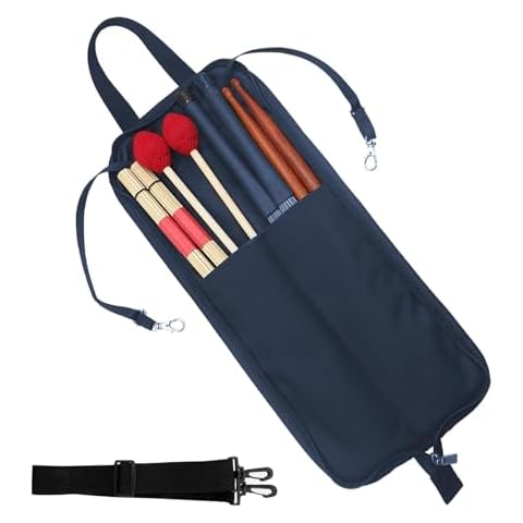Drum Stick Bag, Drumstick Storage Case Handbag Hanging Drumstick Holder Bag, Portable Lasting Drum Sticks Bag with Hooks Inside for Drum Set Mallet and Percussion Sticks Cover