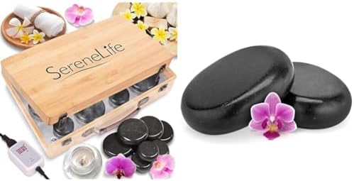 SereneLife Bundle of Massage Stone Warmer Kit with 14pc Stones, Melt Away Stress to Soothe Muscle Tension, Soreness, Stiffness image 2