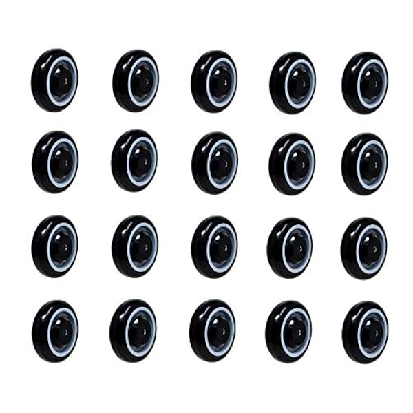 SYRATION Carrito de la compra 5 "x 1.2" 3/8" Rueda de poliuretano resistente – Capacidad de carga 350 libras cada uno (20 unidades de diámetro de 3/8" (negro/gris))