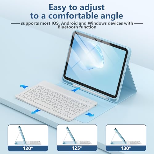 BQSS for iPad Air 11 Inch Case with Keyboard M4/M3/M2 (2026/2025/2024), Keyboard Case for iPad Air 10.9 Inch 5th/4th Generation (2022/2020) Detachable for iPad Pro 1st Case with Pencil Holder Blue by BQSS - Image 6