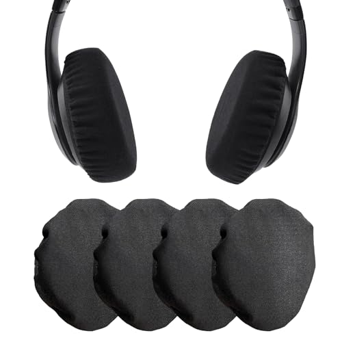 Cubiertas para orejeras de auriculares, funda elástica de tela flexible y lavable, 2 pares, tamaño grande