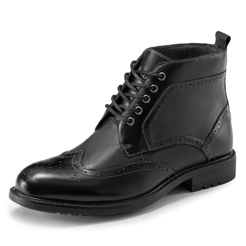 Image of Arkbird Mens Dress Boots Genuine Leather Cap Toe Ankle Boot with Side Zipper for Casual Business Formal Wear