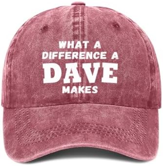 What A Differences A Dave Makes Hat Baseball Cap Hats for Men Adjustable Hat