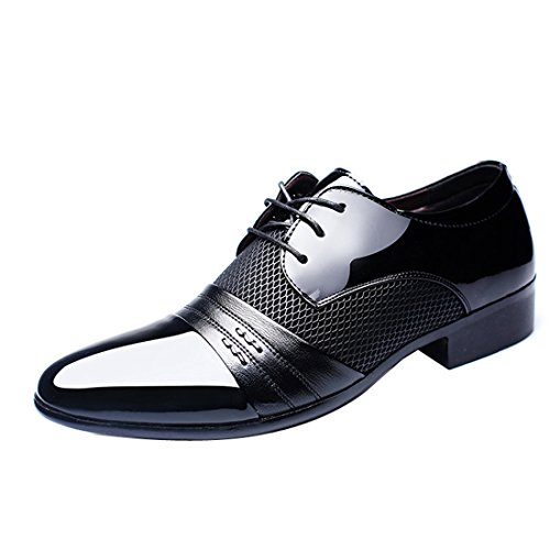 Chaussures plates à lacets pour homme de type Oxford pointu noir taille 39 1/3