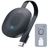 wireless display adapter 4k 【2020 Neuer Upgrade-Chip + EU-Stecker】 Durch den Einsatz des hocheffizienten Smart-Chips AM8272, Bonus 5V2A EU-Netzteil, werden Probleme wie Verbindungsunterbrechung und Signalverzögerung perfekt gelöst. Eingebaute Antenne erfordert keine umständliche Verkabelung mehr, Benötige nur eine eingebaute Antenne um Projektion zu erzielen, sehr praktisch,Plug-and-Play,Signalempfang auf hohem Niveau, Eliminierungsverzögerung.