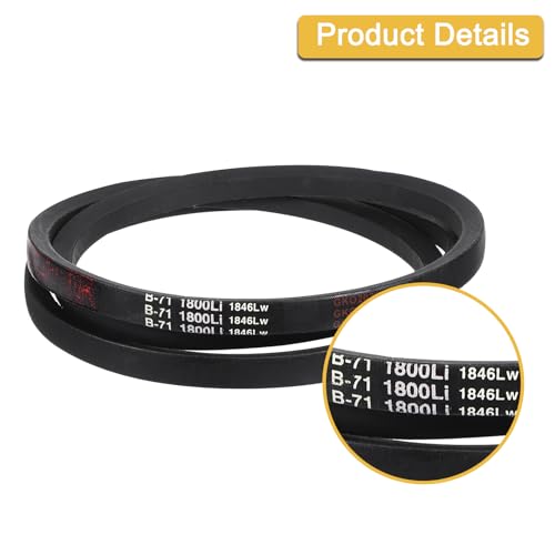 Image of uxcell 3 Pack B71 Classic V-Belt, 74 inch Outside Circumference, Black, Industrial Rubber V-Belt