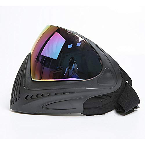 Pinalloy TBFMA F1 Protección de Cabeza de Paintball de una Sola Capa, Gafas a Prueba de Polvo, Juego de rol de Paintball al Aire Libre Airsoft (Cuerpo Negro + Lente de Color) Cover