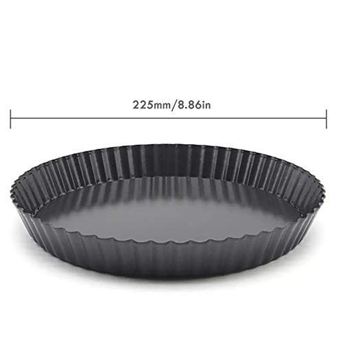 BluBasket Non-Stick Carbon Steel Pie Dish Tart Quiche Pizza Pan Removable Loose Bottom, 20cm, Black - 1 Pc 1