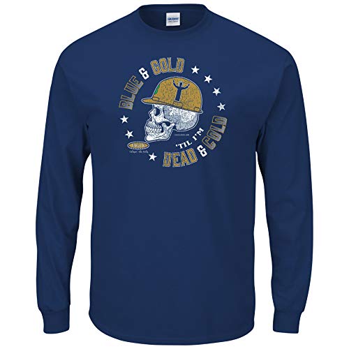 Notre Dame Football Fans. Blue and Gold Til I'm Dead and Cold. Navy T Shirt (Sm-5X) (Long Sleeve, X-Large)