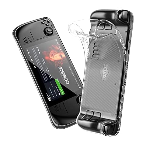 Aukuoy Protective Case for Steam Deck, Clear TPU Silicone Soft Protective Case Cover Compatible with Steam Deck Accessories, Non-Slip and Anti-Collision Cover