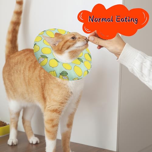 Seyezo Cat Cone Collar Soft, Adjustable Cat Recovery Collars, Green Lemon M - Image 4