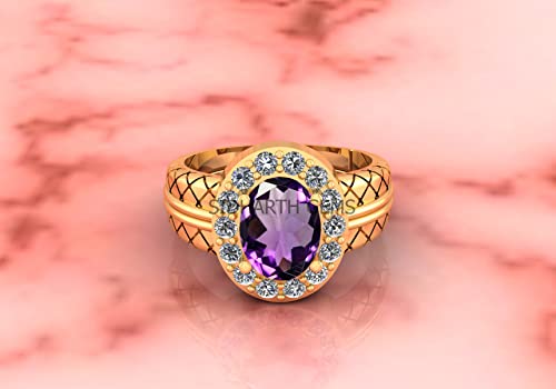 Bague améthyste naturelle et plaqué or, le cadeau idéal comme pierre de naissance - 3