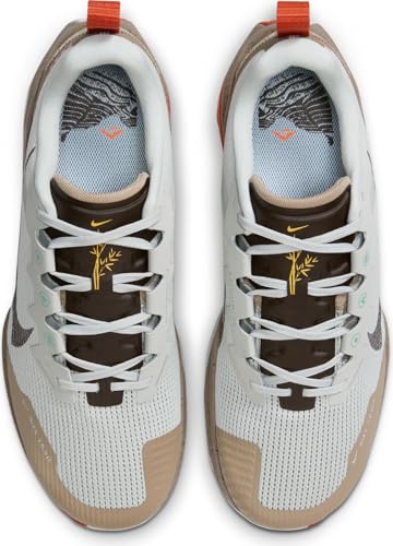Nike Wildhorse 8 Men's Trail Running Shoes (DR2686-005, Light Silver/Khaki/Vintage Coral/Velvet Brown) Size 144