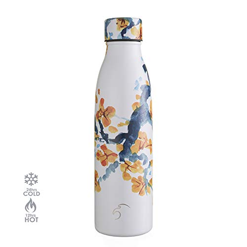 500ml Peach Blossom thermal insulated stainless steel bottle, cold 24hrs water bottle onegreenbottle sports travel outdoor fitness camping cycling picnic yoga metal water bottle