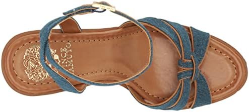 Vince Camuto Women's Poula Embellished Wedge Sandal, Indigo Wash, 7.5 | Image 4