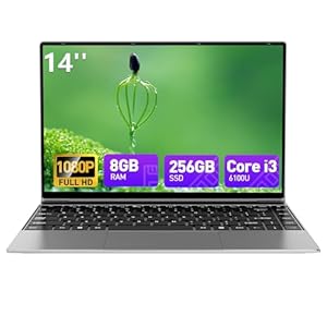 Computadora portátil Win 11 de 14 pulgadas, pantalla FHD de 1080P, teclado retroiluminado, huella digital, USB3.0, WiFi5, Mini HDMI, BT5, cámara web (14in-i3-8GB+256GB-B150103)