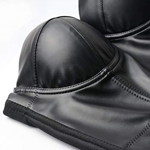 Ellacci Pu Leather Bustier Crop Top Gothic Punk Push Up Women's Corset Top Bra Black Small #TOP3