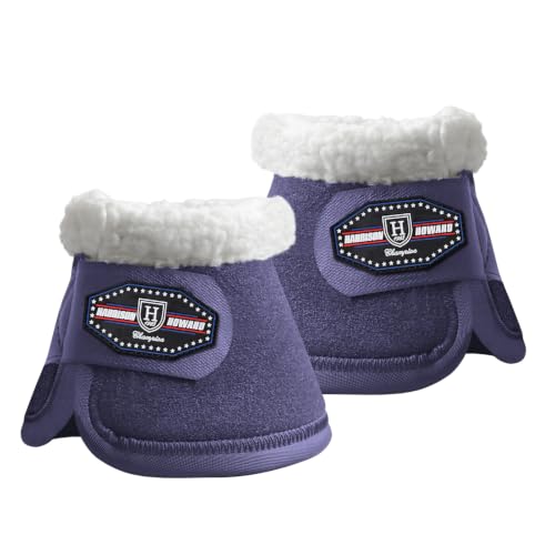 Image of Harrison Howard Essential Bell Boots Shock Absorption with Fleece Trim Non-Rotating Reinforcement