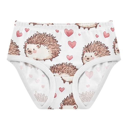Wusikd Cute Hedgehogs Girls' Underwear Cotton Hearts Girls Briefs Soft Toddler Underwear 2T