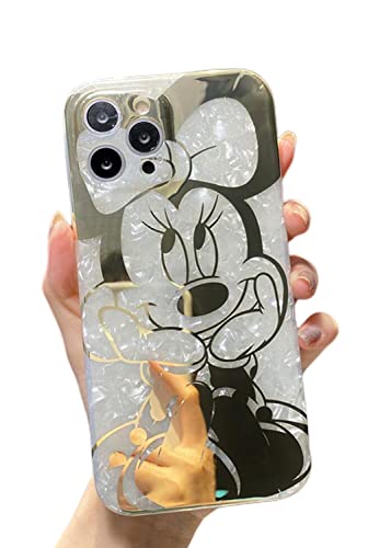 Threesee For Iphone 14 Pro Max Cartoon Case,Cute Minnie Mouse Luxury Electroplate Edge Bumper Soft Tpu Protective Women Girls Cover Case For Iphone 14 Pro Max 6.7 Inch #TOP8