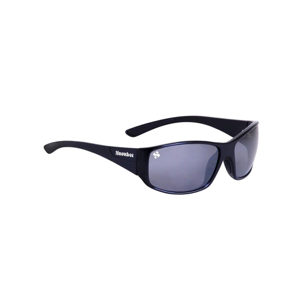 Snowbee Spectre Wrap Full Frame Sunglasses - Black/Grey Frame with Smoke Lens | Polarised, Wrap-Around Design for Bright Light Conditions