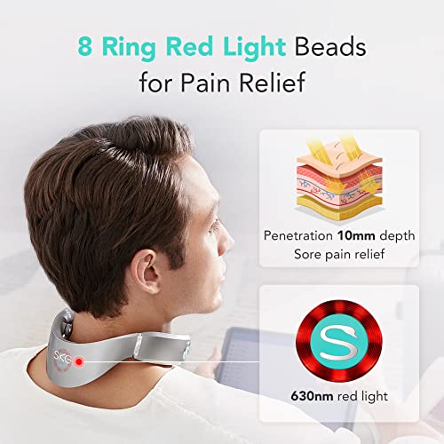 Skg Neck Massager With Heat, Cordless Vibration Infrared Neck Massager Deep Tissue For Pain Relief, Portable Electric Massager Smart Neck Relaxer Use At Car Home Office G7 Pro #TOP3