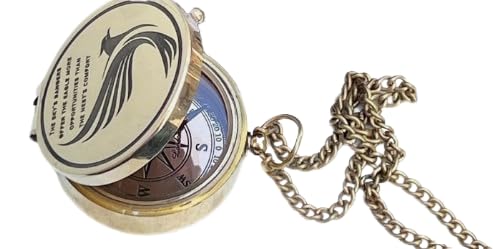 Brújula de bolsillo de latón grabada con estuche de cuero – Frase inspiradora de águila para amantes de la aventura miniatura 3