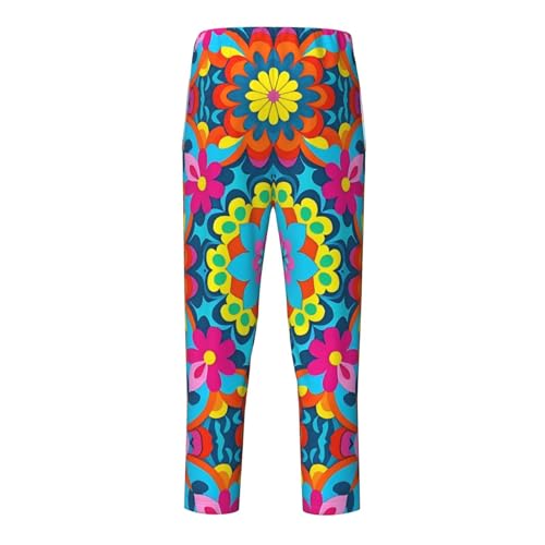 Pajama Pants Pajama Bottoms with Elastic Waistband Sleepwear Lounge Pants, Mandala Flowers Print 32