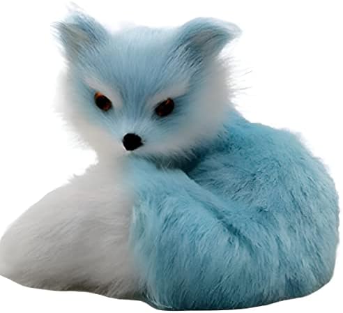 DZYUZK-Fox Toy Children's Simulation Blue Fox Cute Realistic Plush Doll Blue Fox Plush Toy