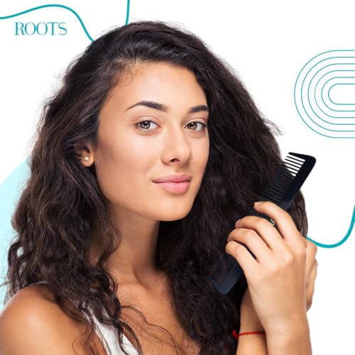 ROOTS - Professional Hair Cutting Comb | Salon Grade - For Men & Women | Ideal for Sectioning & Colouring | Round Teeth prevent Hair & Scalp damage | Wet & Dry use | Length - 7.1 Inch | Model No. 104