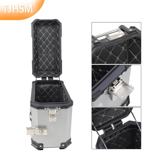 Caja lateral rígida para motocicleta 36L Silver Hard Side Saddlebag Box miniatura 4