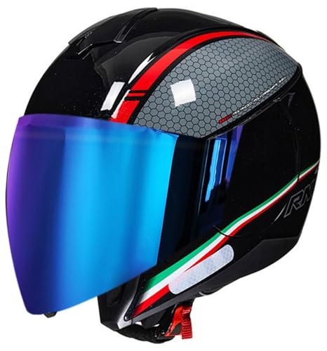 Casco moto abierto con doble visera solar para scooter y patinete