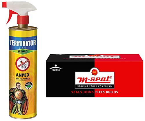 Image of Pidilite Terminator Eco-Friendly Wood Preservative Spray (1 Ltr)&Pidilite Terminator Eco-Friendly Termite Killer Spray (320 ml)&Pidilite M-Seal Regular Epoxy Compound Adhesive (Putty) 1Kg