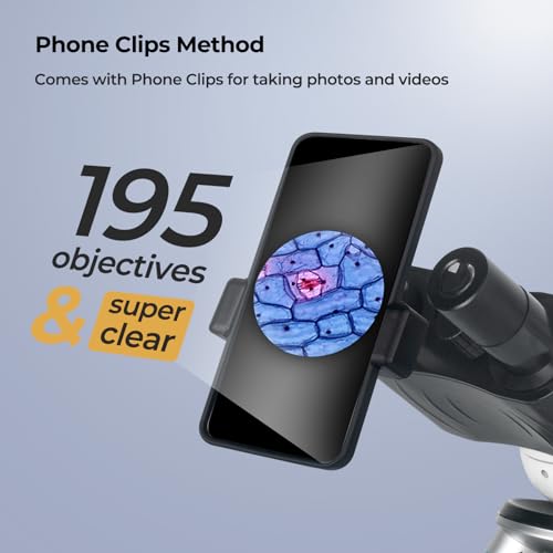 Image of Cost-Effective Student Adult Binocular Microscope, Vabiooth Lab Compound Binocular Microscope with STEM Kit, Blank & Prepared Slides, 40X-2000X Magnification, X-Y Mechanical Stage, Abbe Condenser