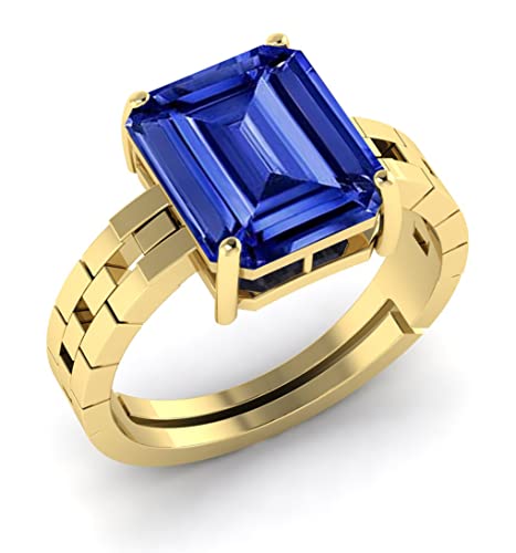 Bague saphir bleu naturel plaqué or, le cadeau idéal certifié