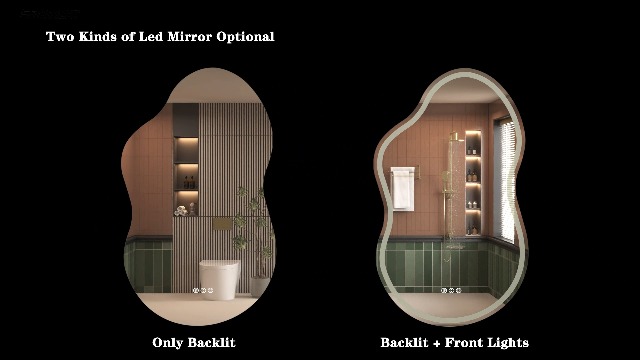 Amazon.com: SMIROR 20x36 Irregular Led Lighted Bathroom Vanity