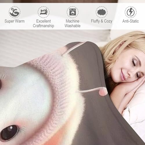 Couverture polaire en flannel douce lapin mignon lit canapé - 4