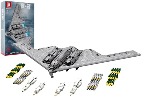 Reobrix 33038 B-2 Spirit Building Block Set, Stealth and Strategic Bomber Model Building Kit, Military Aircraft Toys for Adult and Teens 14+, 1977 PCS