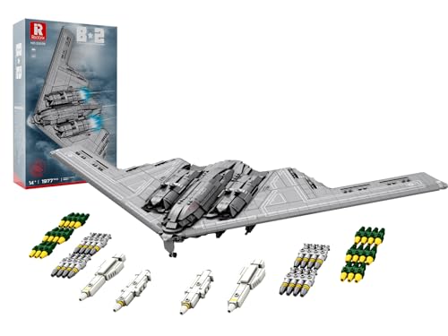 Reobrix B2 Fighter Jet Building Toy Set Military Bomber Plane Model for Adults 33038 Airplane Cool Aircraft Hobby Fan Collection Decor Gifts for Men Kids Boy 14+ (1977 Pcs)
