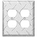 Amerelle 955DD Diamond Plate Double Duplex Stamped Aluminum Wallplate,2 Duplex