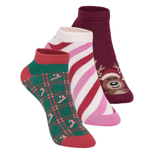Image of Mint & Oak Low Cut Ankle Women Socks, Christmas Gift Quirky Socks For Friends, Cute Funky Socks, Christmas Secret Santa Gifts For Women