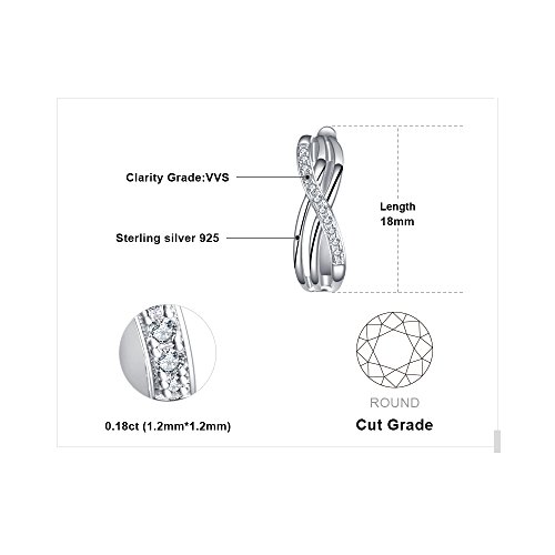JewelryPalace Infinity Cubic Zirconia Creole Hoop Earrings for Women, Love Knot 925 Sterling Silver 14k White Yellow Rose Gold Plated Huggie Earrings for Girls, Simulated Diamond Jewelry Sets2