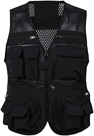men mesh vest summer outdoor travel work fishing photo safari quick dry lightweight utility pocket vest