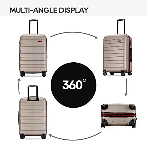ABS Luggage with TSA Locks,Large 28-Inch Expandable, and Friction-Resistant in Champagne Spinner Suitcases3